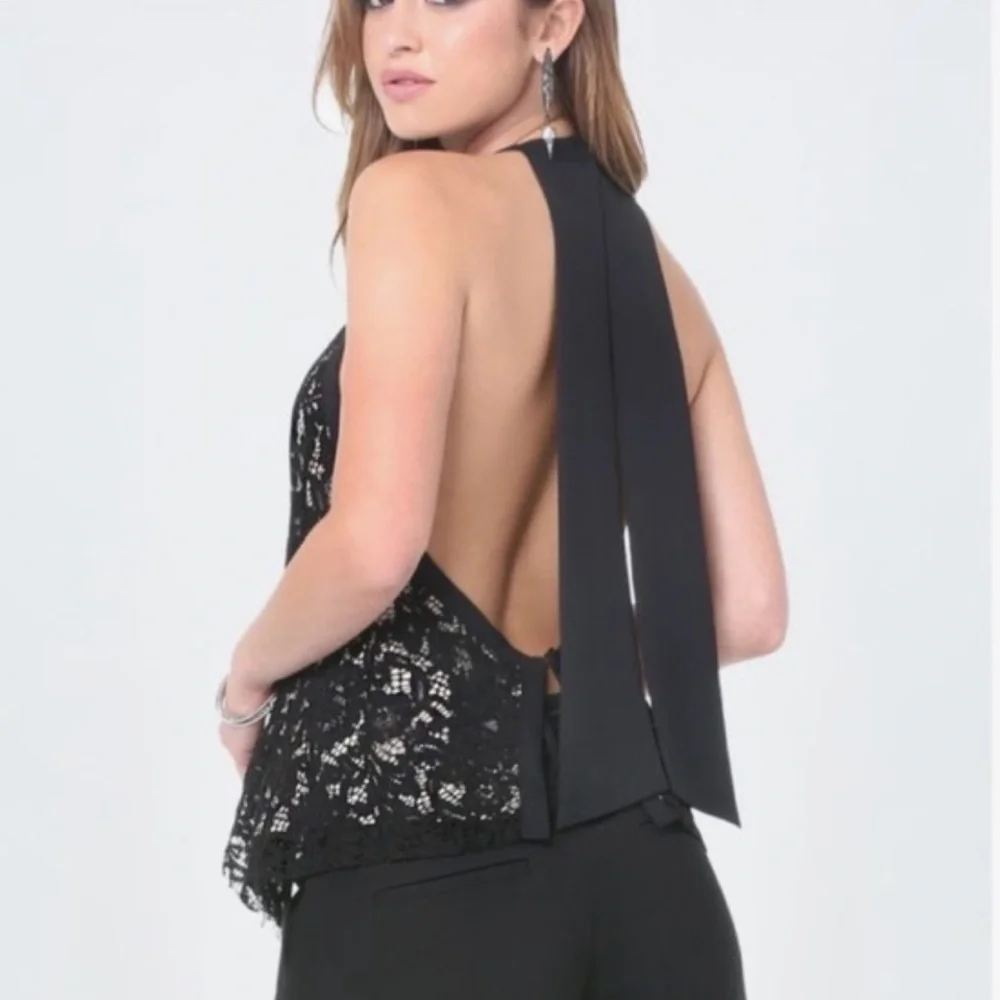 NEW BEBE HALTER TOP - Picture 2 of 3